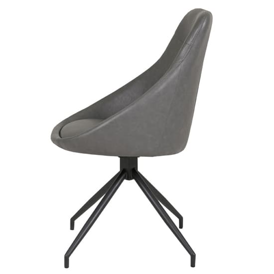 Harini Faux Leather Dining Chair In Grey_3