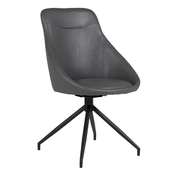 Harini Faux Leather Dining Chair In Grey_1
