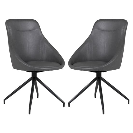 Harini Grey Faux Leather Dining Chairs In Pair_1