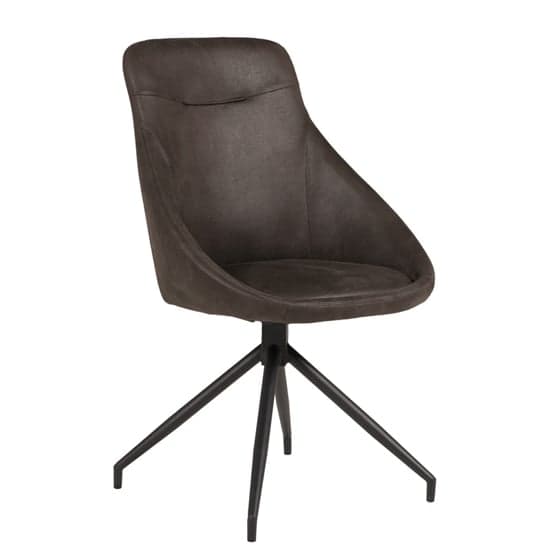 Harini Microfibre Dining Chair In Brown_1