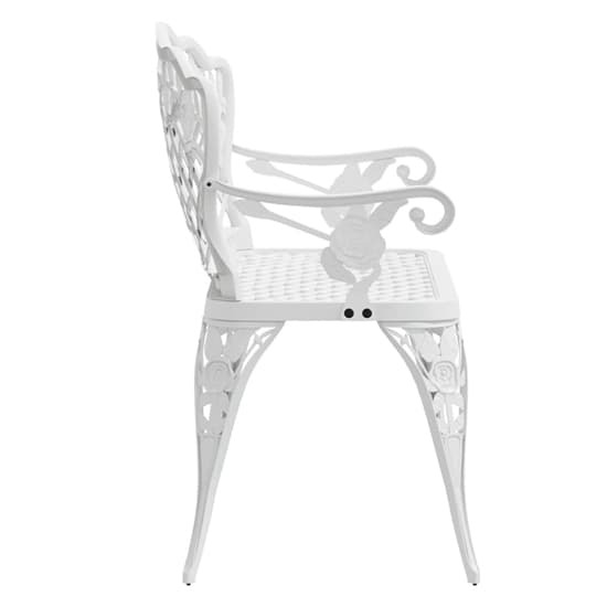 Harini Outdoor Cast Aluminium Seating Bench In White_4