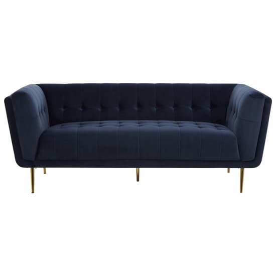 Harino Upholstered Velvet 3 Seater Sofa In Blue_2