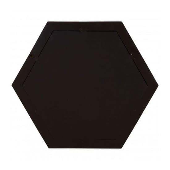 Harla Hexagonal Wall Bedroom Mirror In Black And Ivory Frame_3