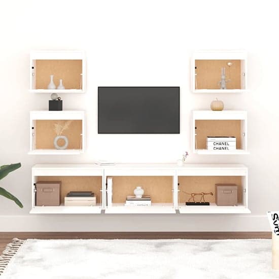 Harlan Solid Pinewood Entertainment Unit In White_2