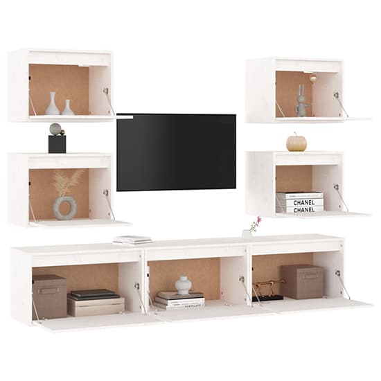Harlan Solid Pinewood Entertainment Unit In White_4