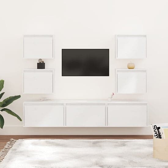 Harlan Solid Pinewood Entertainment Unit In White_1