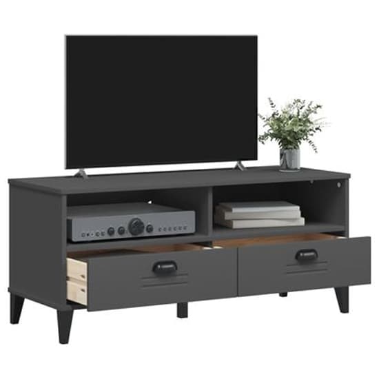 Harlow Wooden TV Stand With 2 drawers In Anthracite Grey_3