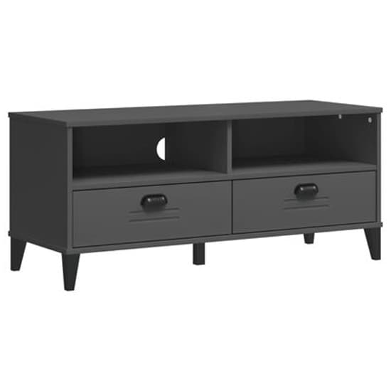 Harlow Wooden TV Stand With 2 drawers In Anthracite Grey_5