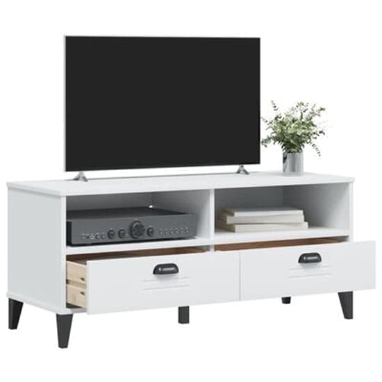 Harlow Wooden TV Stand With 2 drawers In White_2