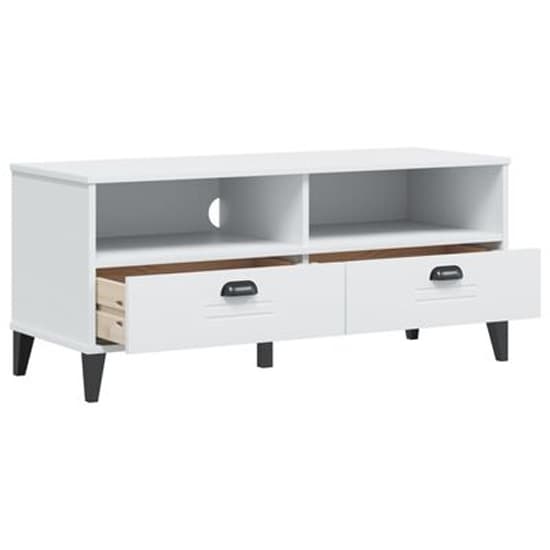 Harlow Wooden TV Stand With 2 drawers In White_3