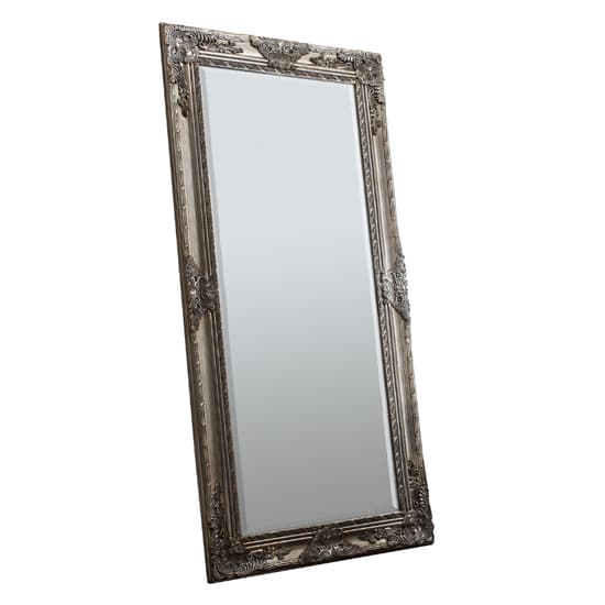 Harris Bevelled Leaner Floor Mirror In Antique Silver_2