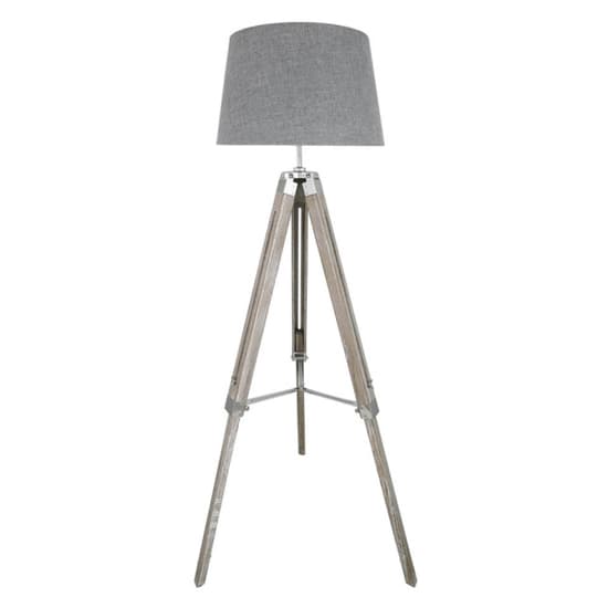 Harris Grey Linen Shade Floor Lamp With Grey Tripod Furniture in Fashion