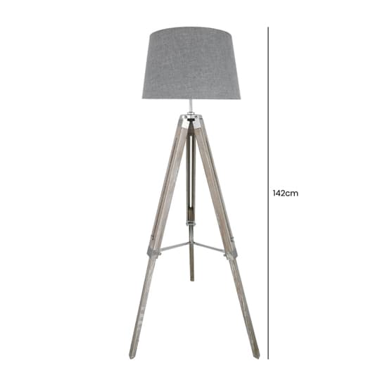 Harris Grey Linen Shade Floor Lamp With Grey Tripod Furniture in Fashion