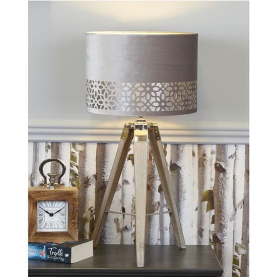 Harris Grey Linen Shade Table Lamp With Natural Tripod_4