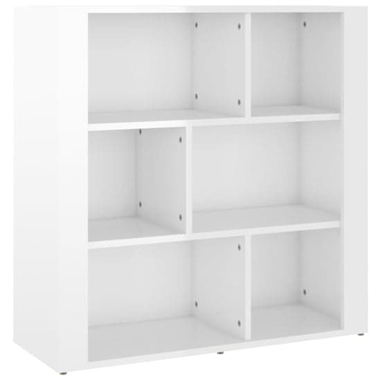 Harris High Gloss Bookcase With 6 Shelves In White_2