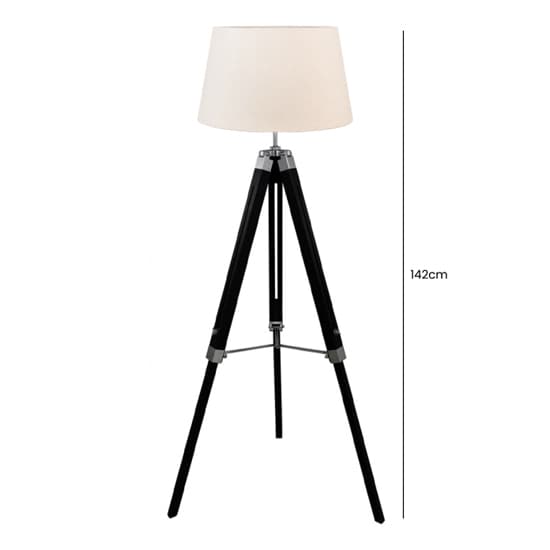 Harris Natural Linen Shade Floor Lamp With Black Tripod Furniture in