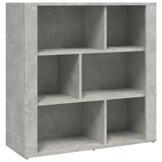 Harris Wooden Bookcase With 6 Shelves In Concrete Effect_2