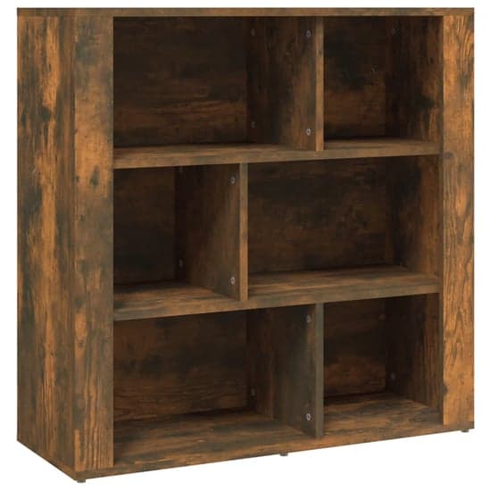 Harris Wooden Bookcase With 6 Shelves In Smoked Oak_2