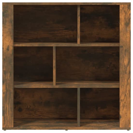 Harris Wooden Bookcase With 6 Shelves In Smoked Oak_3