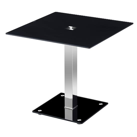 Hartley Black Glass Bistro Dining Table 4 Demi Z Grey Chairs_3