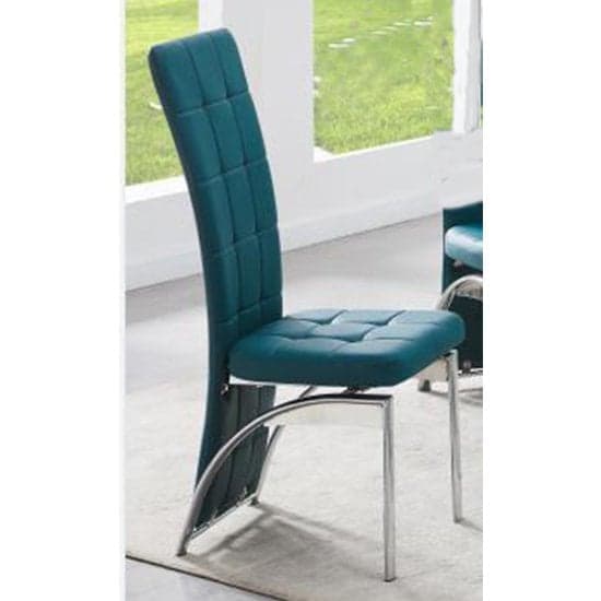 Hartley Clear Glass Dining Table With 4 Ravenna Teal Chairs_3