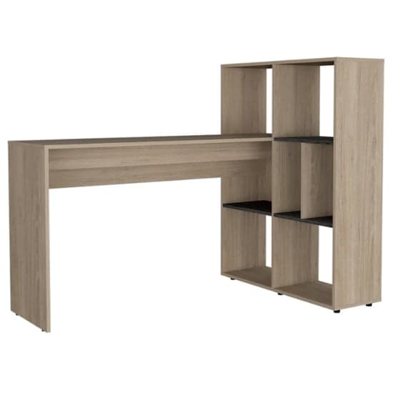 Heswall Wooden Corner Laptop Desk In Oak And Carbon Grey_2