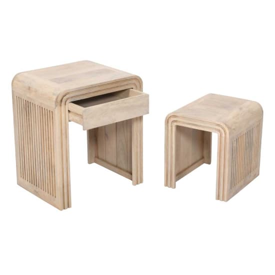 Harvey Carved Mango Wood Nest of 2 Tables In Natural_3