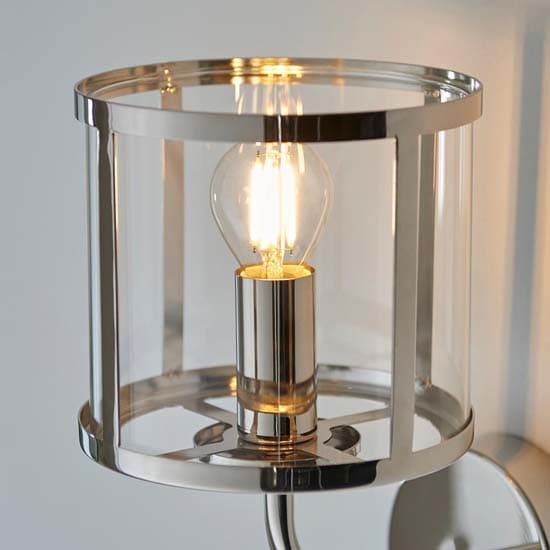Hasselt Clear Glass Shade Wall Light In Bright Nickel_3