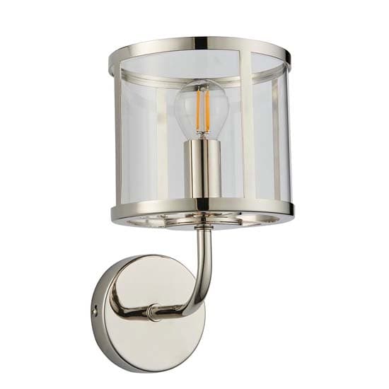 Hasselt Clear Glass Shade Wall Light In Bright Nickel_4