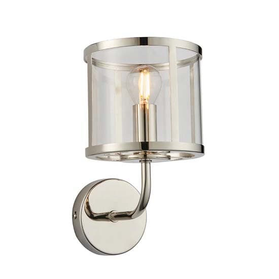 Hasselt Clear Glass Shade Wall Light In Bright Nickel_5