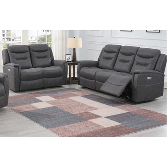 Hasselt Electric Fabric Recliner 3+2 Sofa Set In Grey_1