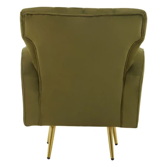 Hasselt Velvet Armchair In Green With Gold Metal Legs_5