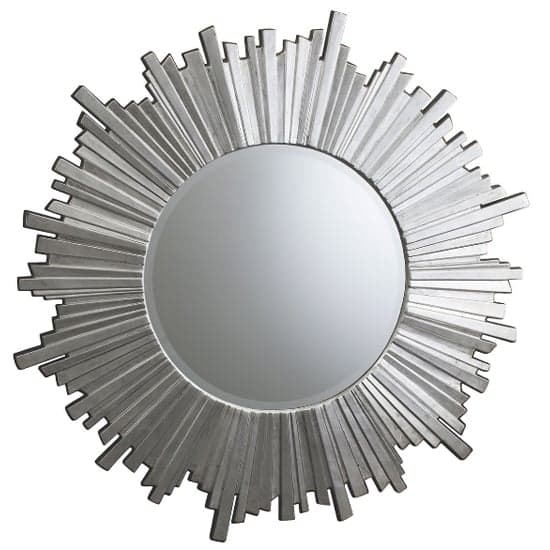 Hatfield Round Starburst Design Wall Mirror In Silver_2