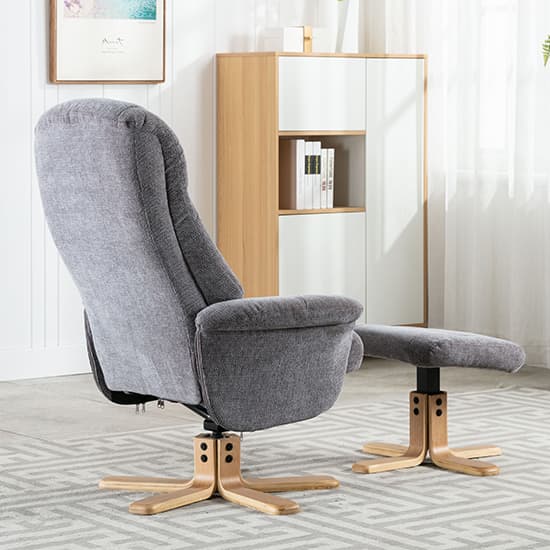 Hatton Fabric Swivel Recliner Chair And Footstool In Charcoal_6