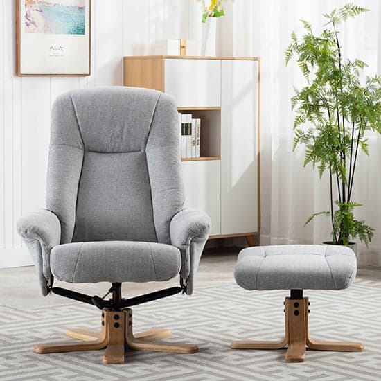 Hatton Fabric Swivel Recliner Chair And Footstool In Cloud_7