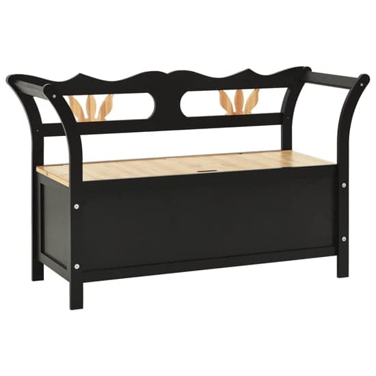 Haven Solid Fir Wood Hallway Seating Bench In Black_2