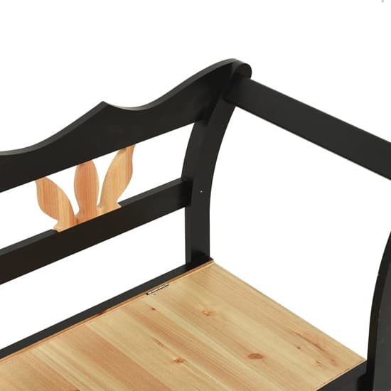 Haven Solid Fir Wood Hallway Seating Bench In Black_5
