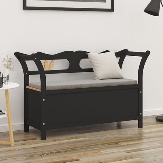 Haven Solid Fir Wood Hallway Seating Bench In Black_1