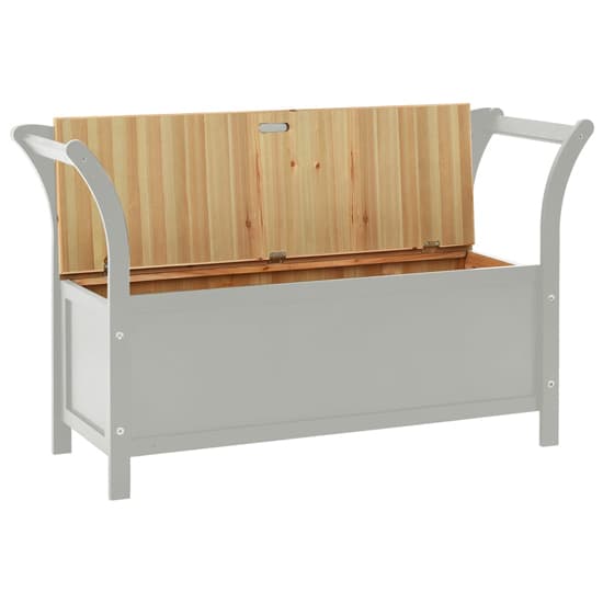 Haven Solid Fir Wood Hallway Seating Bench In Grey_4