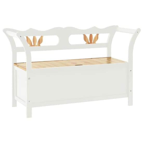 Haven Solid Fir Wood Hallway Seating Bench In White And Brown_2