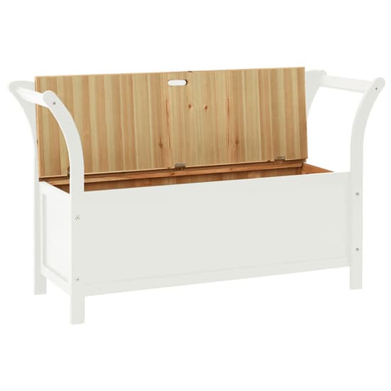 Haven Solid Fir Wood Hallway Seating Bench In White And Brown_4