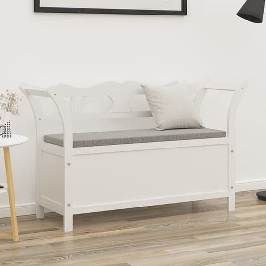 Haven Solid Fir Wood Hallway Seating Bench In White_1