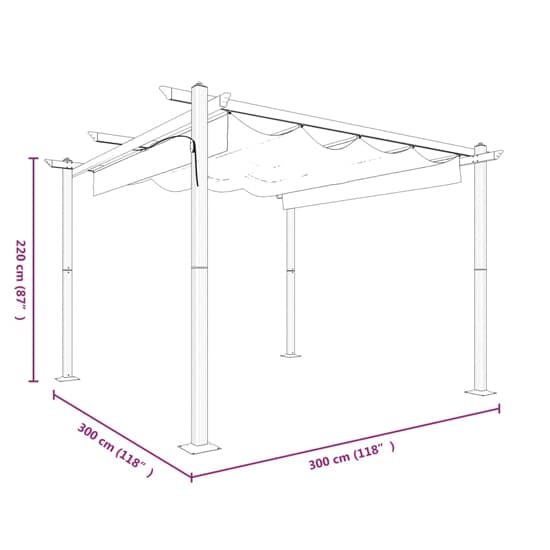 Havro 3m x 3m Garden Gazebo With Retractable Roof In Anthracite_7