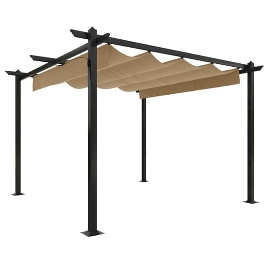 Havro 3m x 3m Garden Gazebo With Retractable Roof In Taupe_2