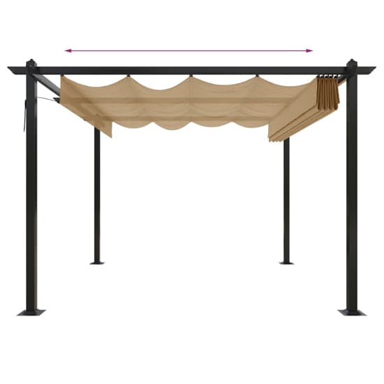 Havro 3m x 3m Garden Gazebo With Retractable Roof In Taupe_6
