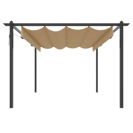 Havro 4m x 3m Garden Gazebo With Retractable Roof In Taupe_3