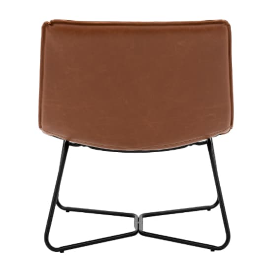 Holland Leather Lounge Chair With Metal Base In Brown_5
