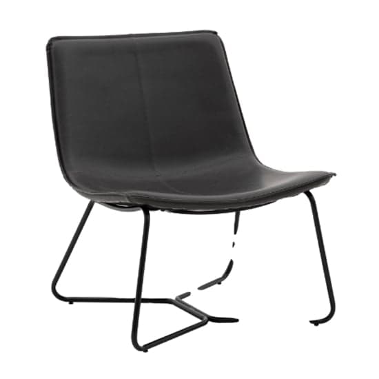 Holland Leather Lounge Chair With Metal Base In Charcoal_2