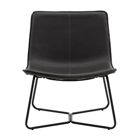 Holland Leather Lounge Chair With Metal Base In Charcoal_3