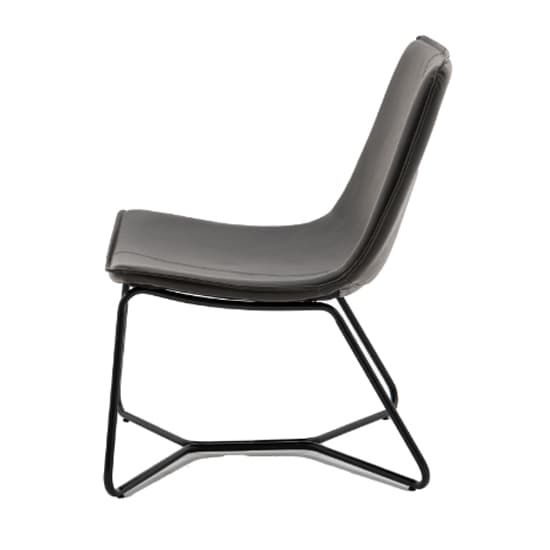 Holland Leather Lounge Chair With Metal Base In Charcoal_4